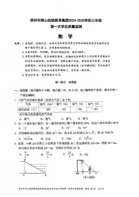 南山实验教育集团2024-2025学年度九年级一模数学试卷+答案