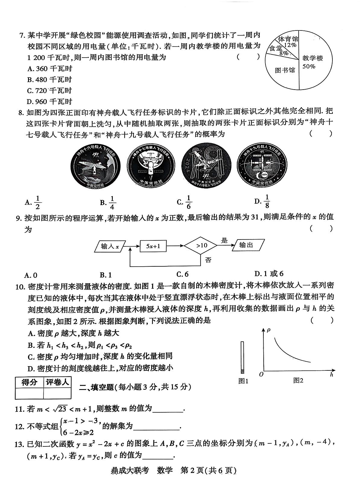 2025年河南省2市十六校中考一模数学试题(中考模拟)第2页