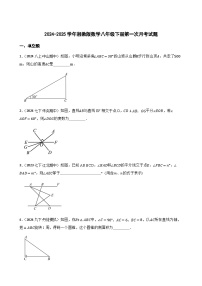 2024-2025学年湘教版数学八年级下册第一次月考试题1(含答案)