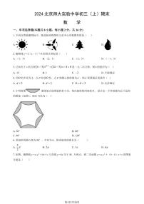 2024北京师大实验中学初三（上）期末数学试卷（含答案）