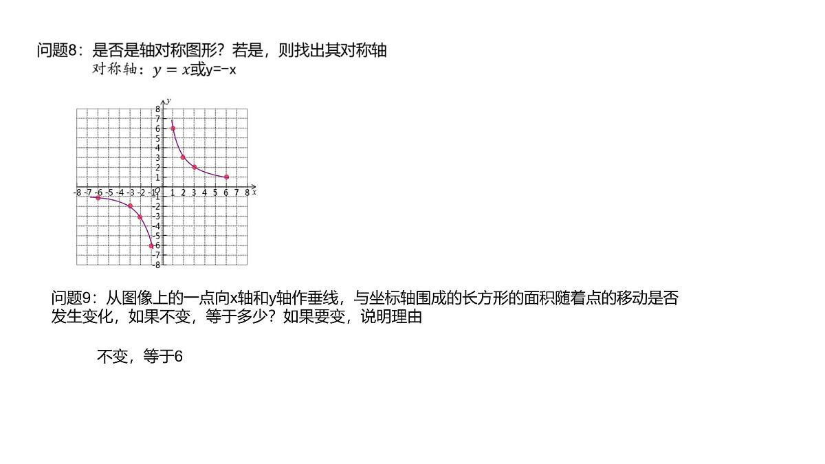 华东师大版数学科八年级下册《17.4.2反比例函数的图象与性质第二课时》课件第8页