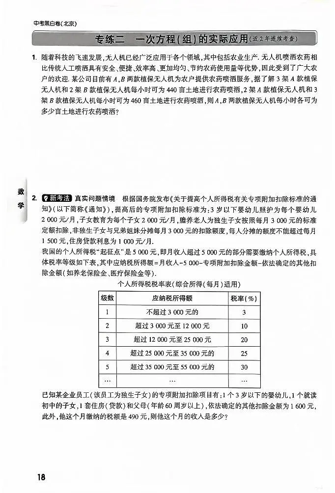 2025《万唯中考•北京黑白卷》数学重难点与新考法第2页