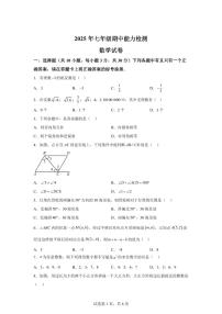 湖北省宜昌市2024-2025学年下学期七年级期中能力检测数学检测试卷（含答案）