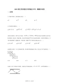 2025届江苏省宿迁市宿城区中考一模数学试卷（含解析）