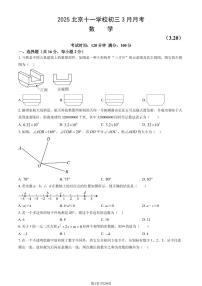 北京市十一学校2024-2025学年第二学期九年级数学3月月考考试试卷