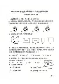 辽宁省盘锦市第一完全中学2024-2025学年第二学期九年级数学第三次模拟试卷