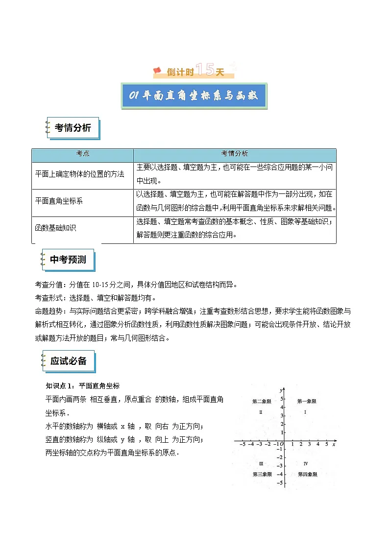 2025年中考考前冲刺攻略教案:数学(二)(原卷版)第2页