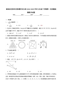 湖南省岳阳市岳阳楼区部分校2025届九年级下学期第一次质量监测数学试卷(含解析)