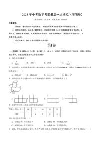 2025年中考考前最后一次模拟数学试卷(海南卷)含答案