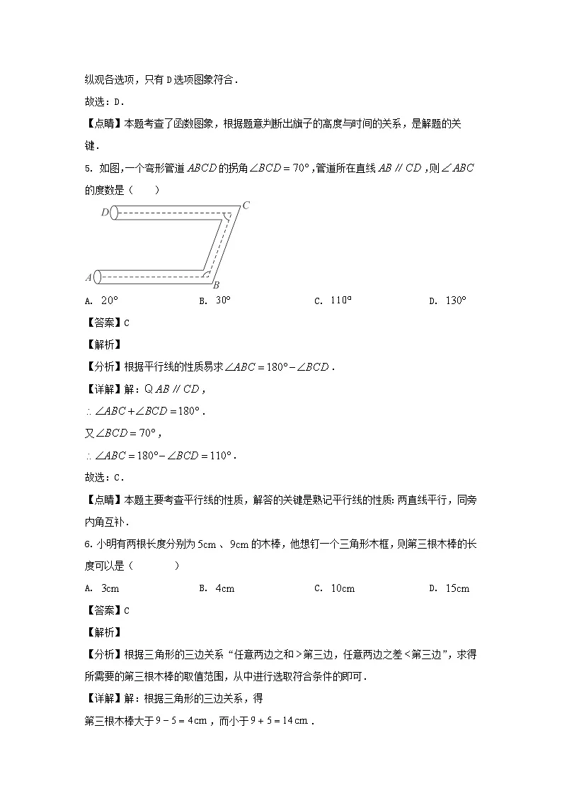 2022-2023学年山东济南历下区七年级下册数学期中试卷及答案第3页