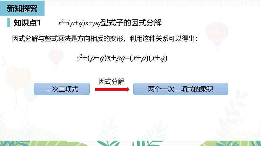 人教版数学2024八年级上册 第17章 因式分解课时3 PPT课件第7页
