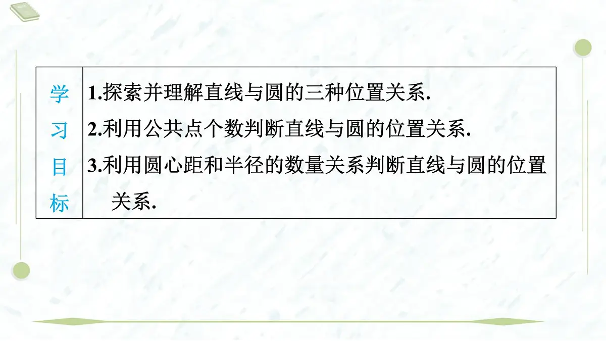 2025年春华师版九年级下册数学上课课件(福建专用)27.2.2 直线与圆的位置关系第3页
