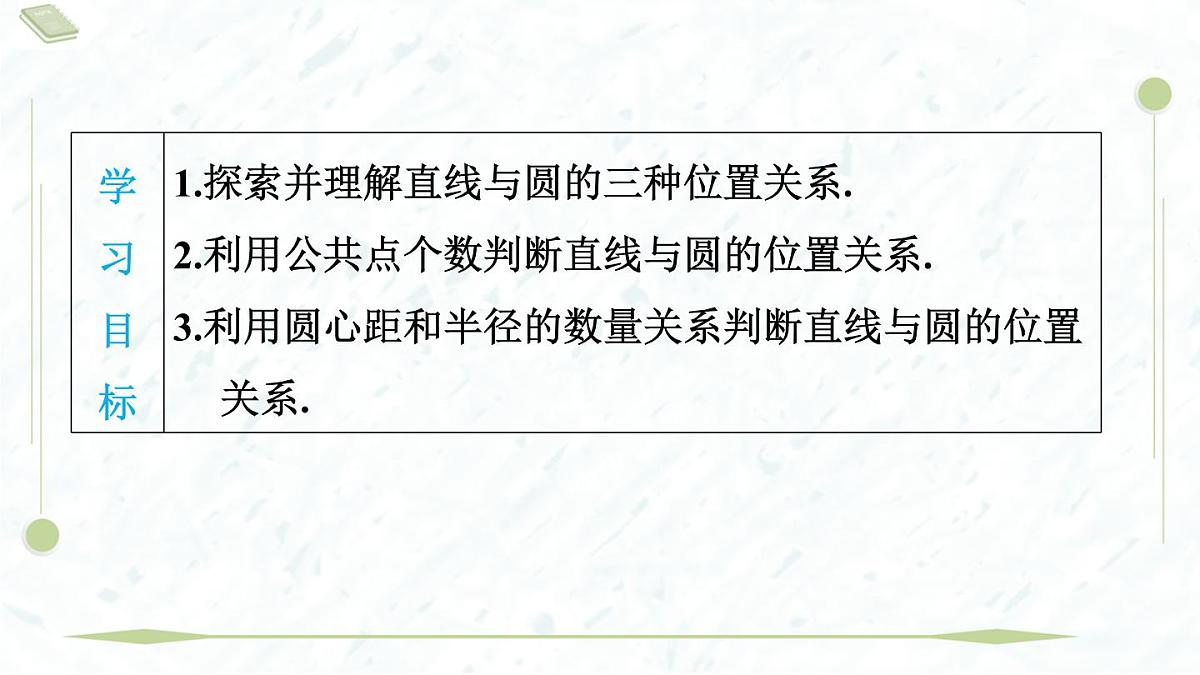 2025年春华师版九年级下册数学上课课件(福建专用)27.2.2 直线与圆的位置关系第3页