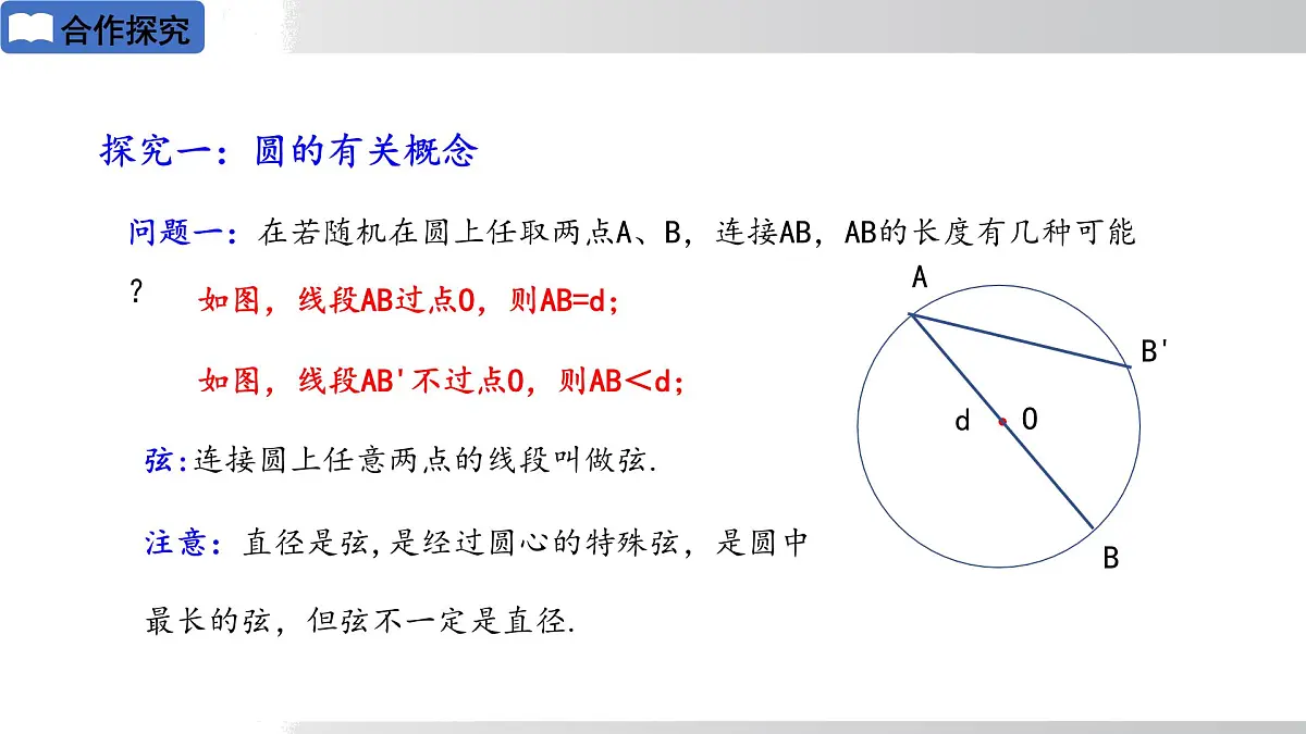2025年春华师版九年级下册数学上课课件 27.1.1 圆的基本元素第7页