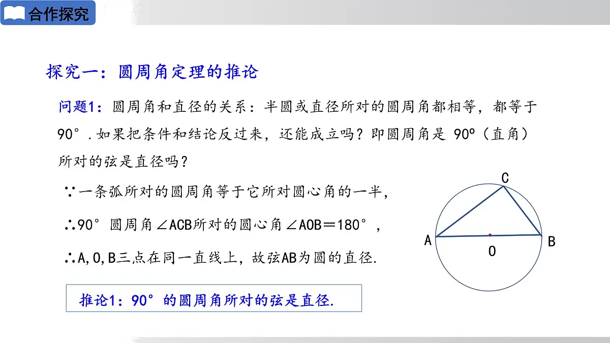 2025年春华师版九年级下册数学上课课件 27.1.3 圆周角定理 第2课时第4页