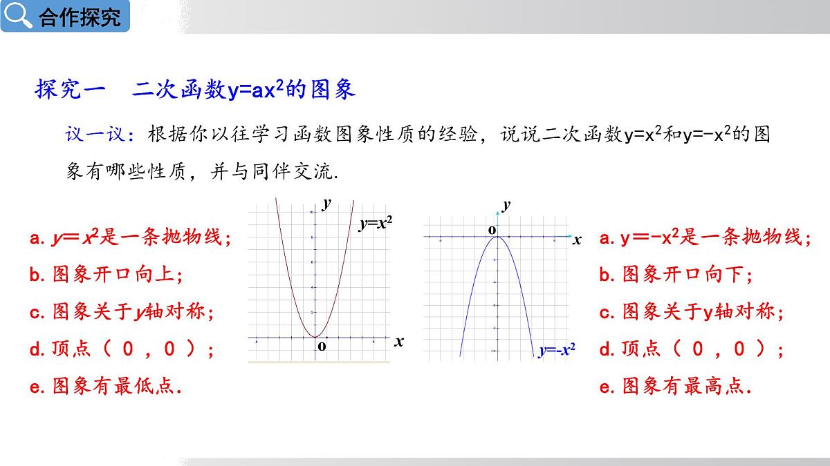 2025年春华师版九年级下册数学上课课件 26.2.1 二次函数y=ax²的图象和性质第8页