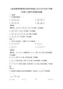山东省威海市威海经济技术开发区2024-2025学年八年级下学期4月期中考试数学试卷(解析版)
