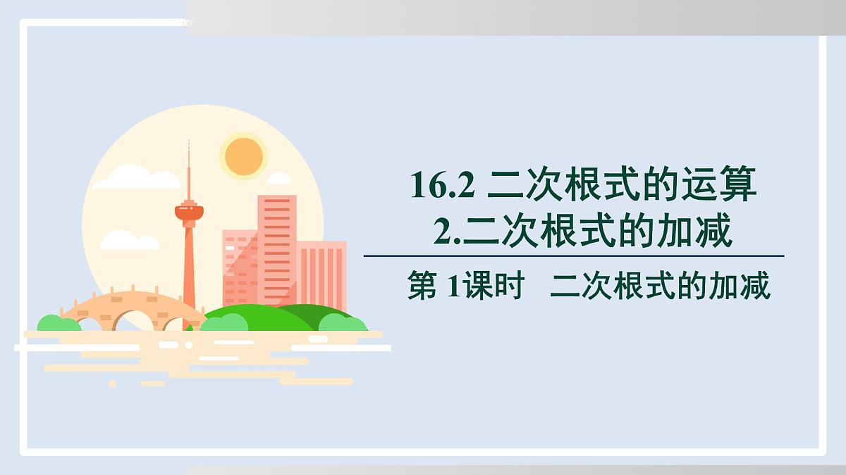 2025年春沪科版八年级下册数学上课课件(安徽专用)16.2.2.1 二次根式的加减第1页