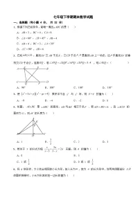 浙江省宁波市鄞州区2025年七年级下学期期末数学试题及答案