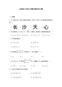 苏科版七年级下册数学期末复习题