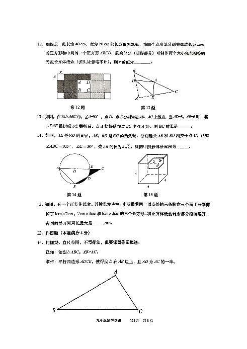 2025山东省青岛市市北区中考二模数学试题含答案第3页