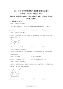 八年级数学期末试卷2024-2025学年八年级数学下学期期末考点大串讲（冀教版）含答案