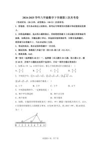 八年级数学月考卷(鲁教版八下第6~9.5章)2024-2025学年初中下学期第三次月考(含答案)