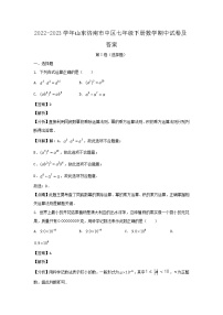 2022-2023学年山东济南市中区七年级下册数学期中试卷及答案