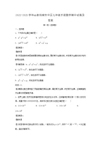 2022-2023学年山东济南市中区七年级下册数学期中试卷及答案