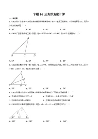 专题14 三角形角度计算-【一遍过】2023年暑假七年级升八年级数学考点衔接一遍过（人教版）（原卷版+解析版）