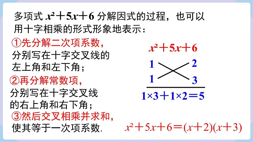 十字相乘法与分组分解法+课件+2025-2026学年湘教版八年级数学上册第6页