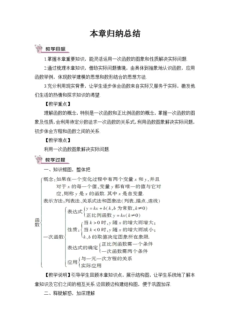 北师大版初中数学八年级上册第四章单章复习课 教案第1页
