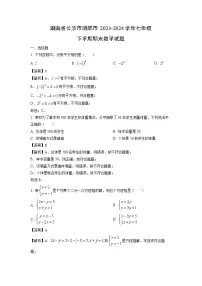 湖南省长沙市浏阳市2023-2024学年七年级下学期期末数学试卷（解析版）