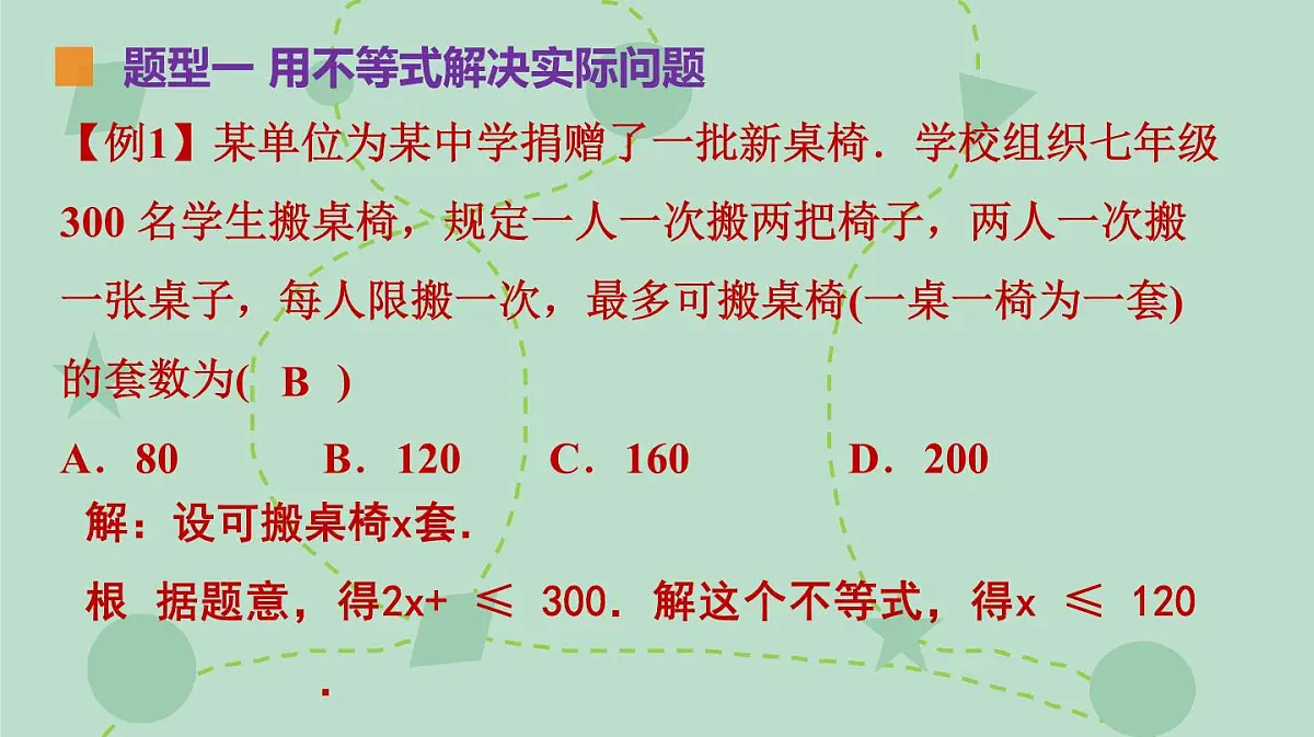 苏科版(2024)数学七年级下册 11.5 用一元一次不等式解决问题(同步系列)-课件第6页