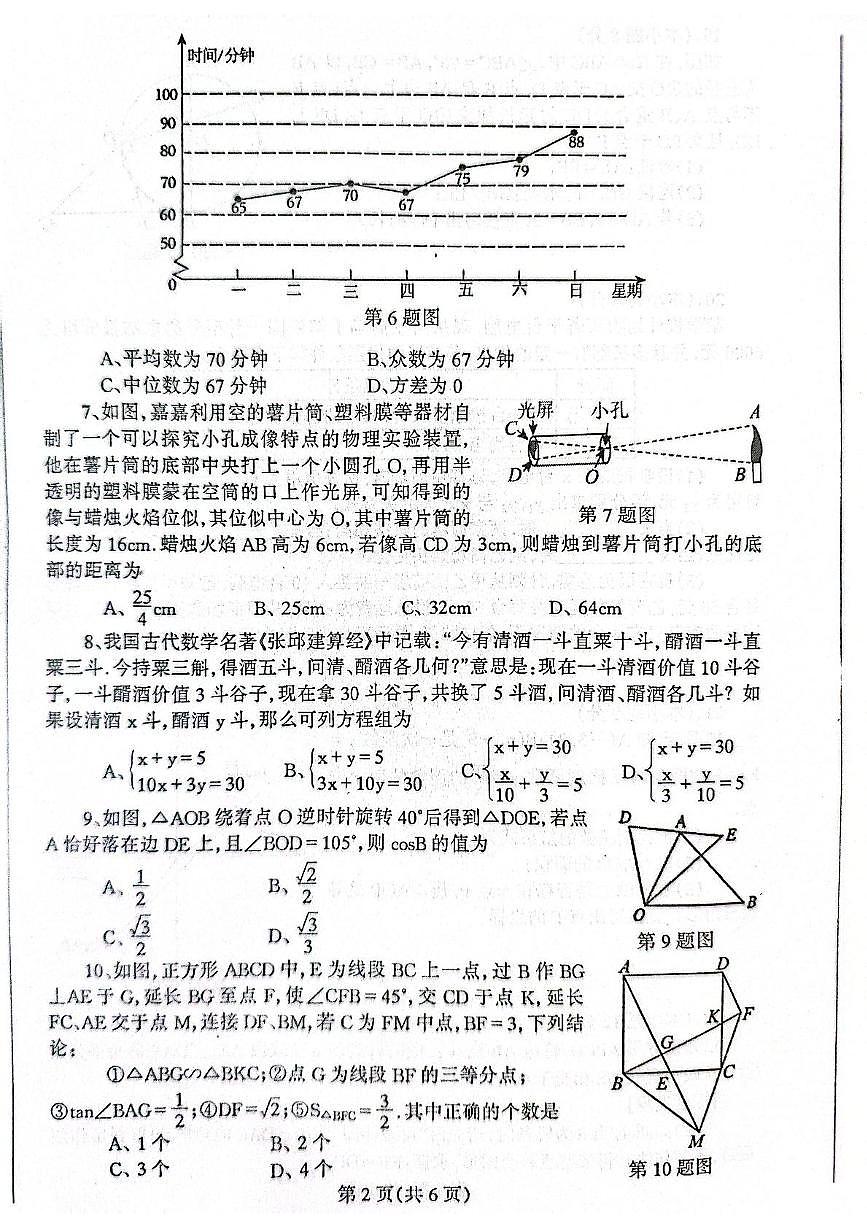 2025年辽宁省丹东市凤城市中考二模数学试题(中考模拟)第2页