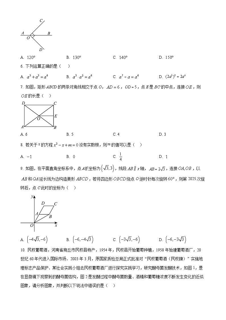 2025年河南省南阳市西峡县九年级二模数学试题(中考模拟)第2页