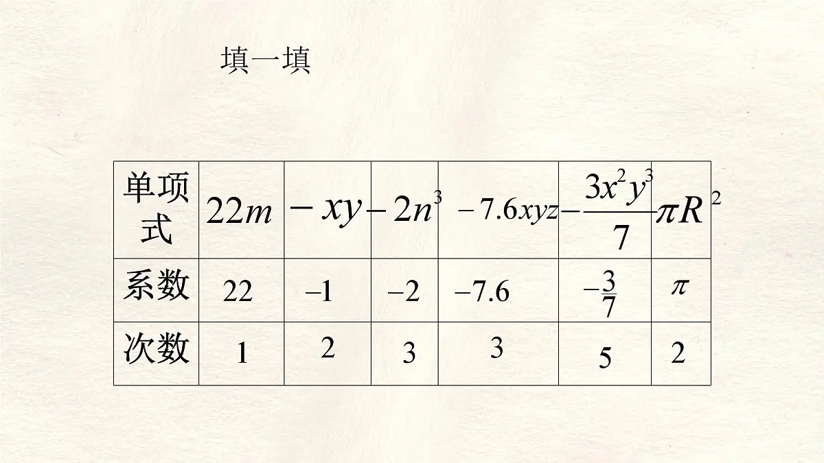 数学冀教版(2024)七年级上册 4.1 整式 (1) 课件第7页