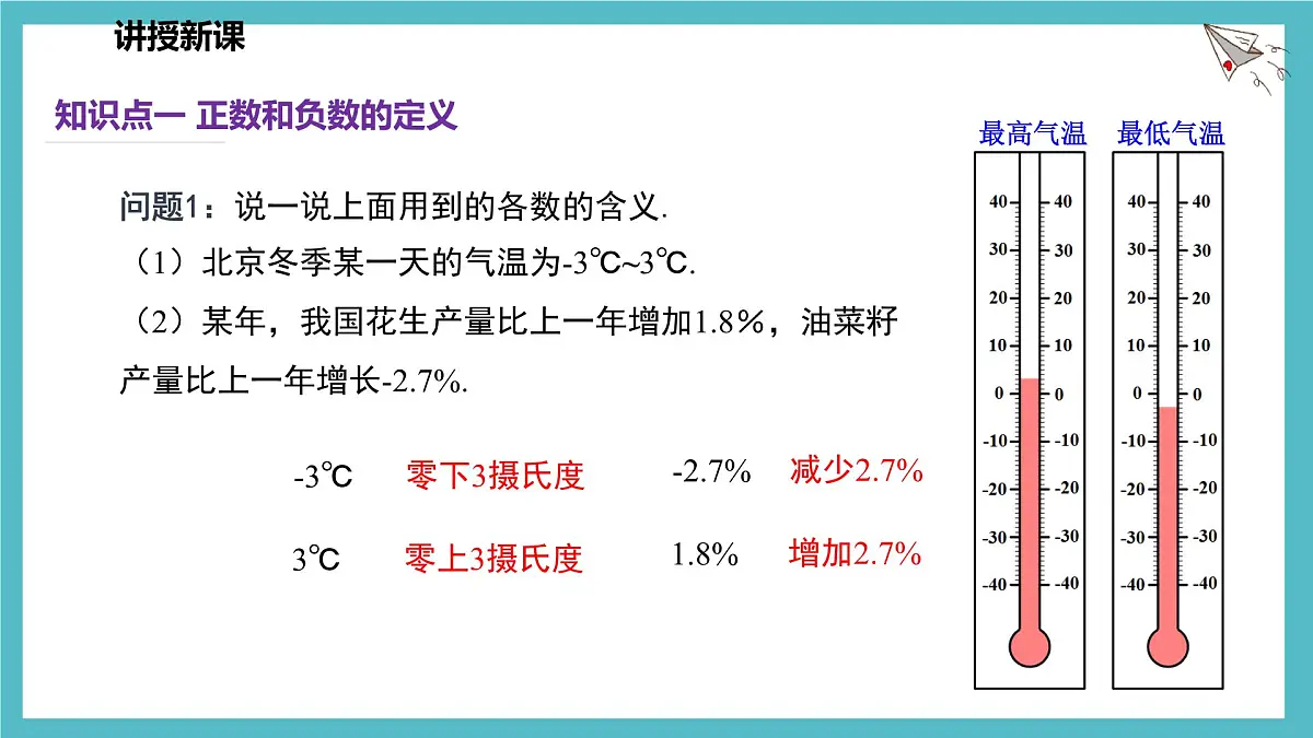 数学冀教版(2024)七年级上册 1.1 正数和负数 课件第5页