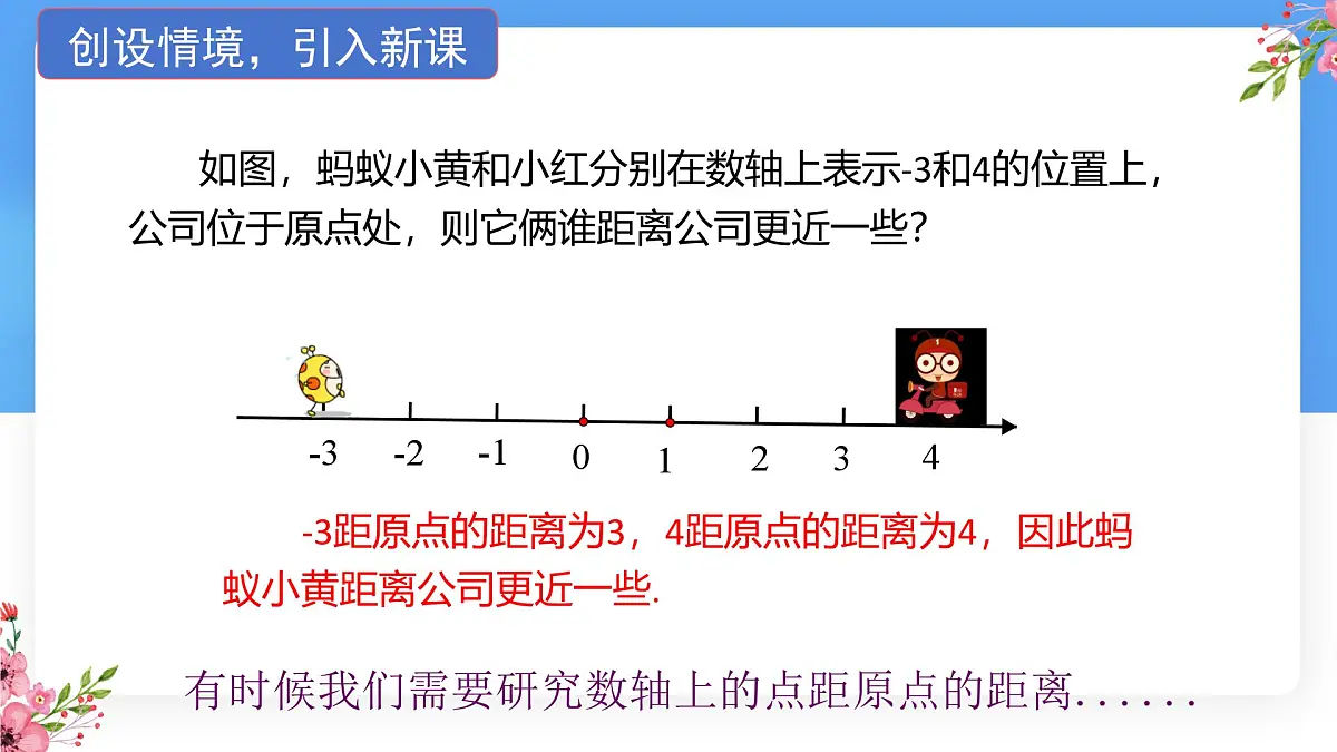 数学冀教版(2024)七年级上册 1.3绝对值与相反数 课件第3页