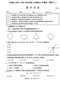 2025北京东城初三二模[中考模拟]数学试卷