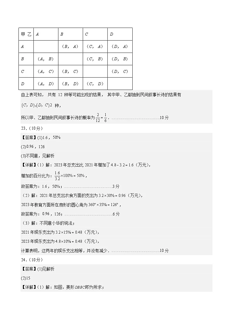 数学(无锡卷)(参考答案及评分标准)第3页