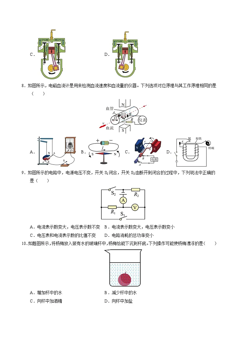 2025年中考数学第三次模拟考试卷:物理(南京卷02)(考试版)第3页