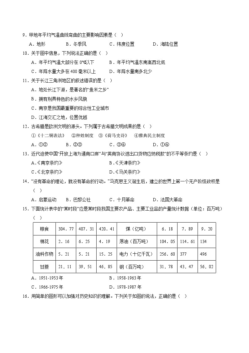 2025年中考数学第三次模拟考试卷:道德与法治·历史与社会01(浙江卷)(考试版)第2页