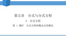 2025年春北師版八年級(jí)下冊(cè)數(shù)學(xué)教學(xué)課件 5.4.1 分式方程的概念及其解法