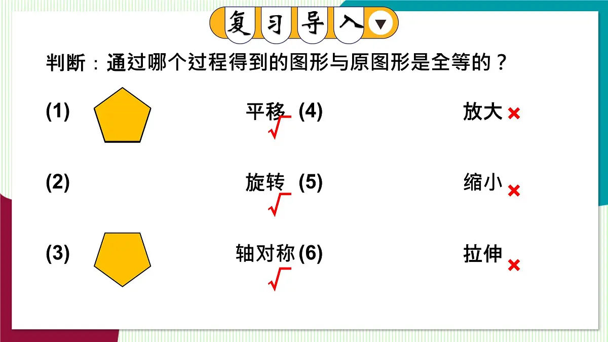 华师大版 数学 2024七年级下册 9.6 数学活动 探索全等的图形 PPT课件第3页