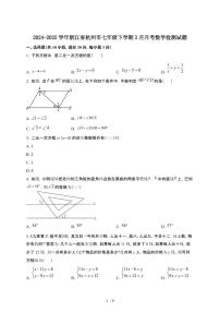 2024_2025学年浙江杭州七年级第二学期3月月考数学试卷[有答案]