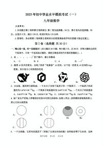 2025年山东省枣庄市市中区中考数学三模试题(中考模拟)