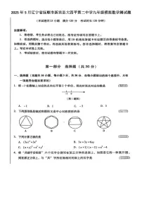 2025年5月辽宁省抚顺市新宾县大四平第二中学九年级模拟数学测试题(图片版，含答案)