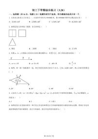 北京理工大学附属中学2023-2024学年九年级下学期月考数学试题试卷（含答案）