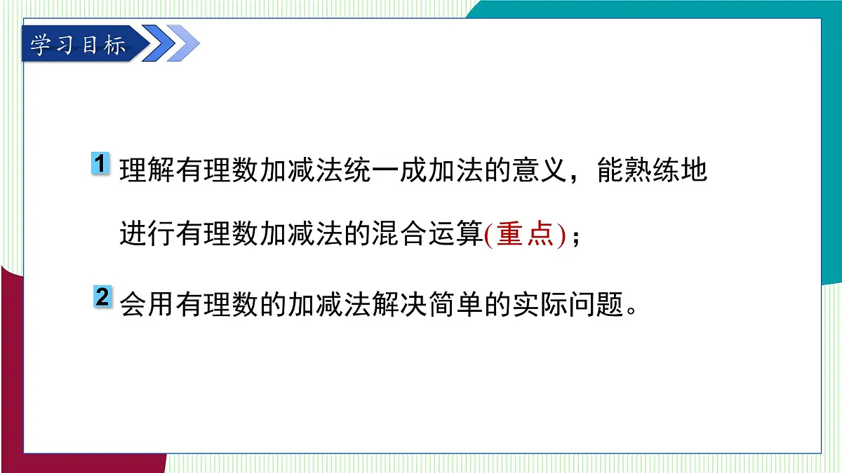 青岛版数学2024七年级上册 2.1 有理数的加法与减法(第4课时) PPT课件第3页